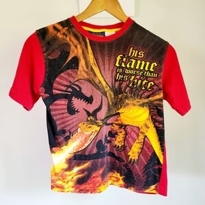 How To Train Your Dragon Shirt 2010  Boys Sz 8 "His Flame is Worse Than His Bite
